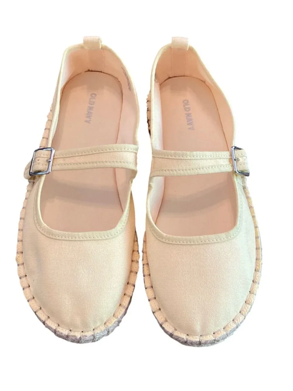 NEW! Women's OLD NAVY Buckle Mary Jane Espadrille Flats Shoes YELLOW Size 9 1/2